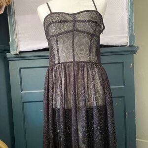 Sheer slip dress, mid length